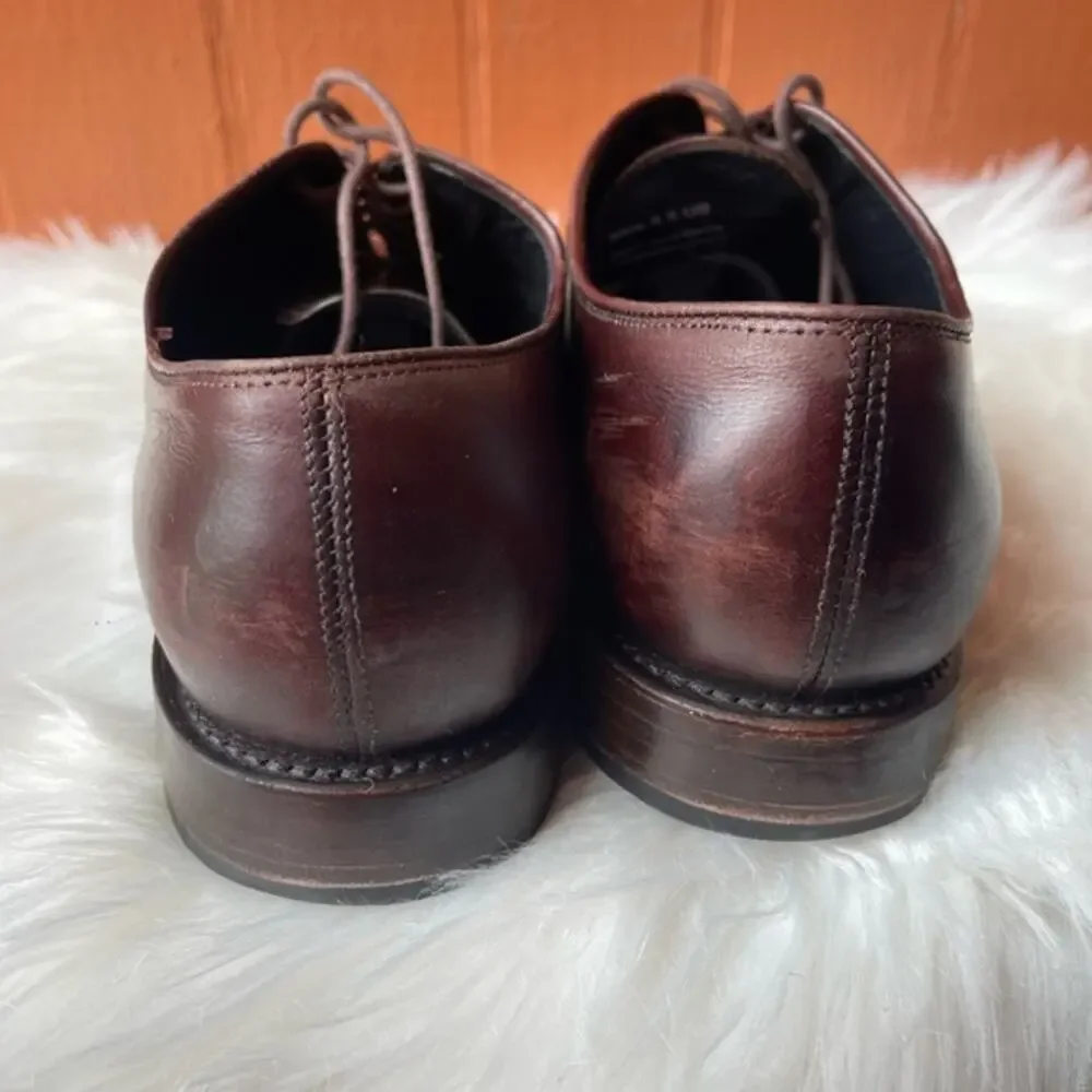 Men s Whole Cut Burgundy Leather Shoes Handcrafted by Thursday Sz US 9.5